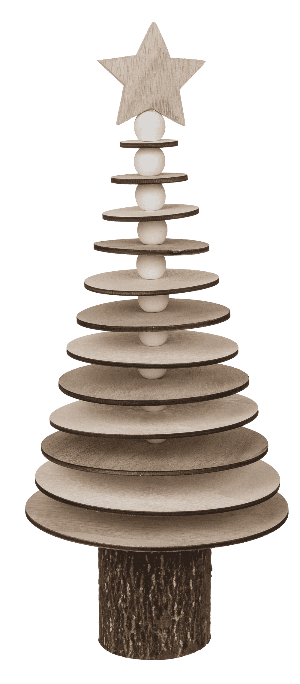 Christmas tree on wooden stand,