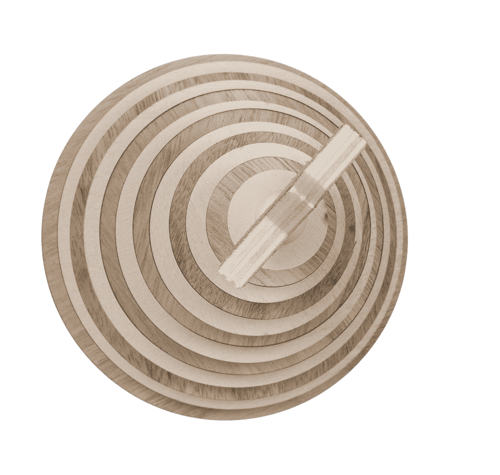 Christmas tree on wooden stand,