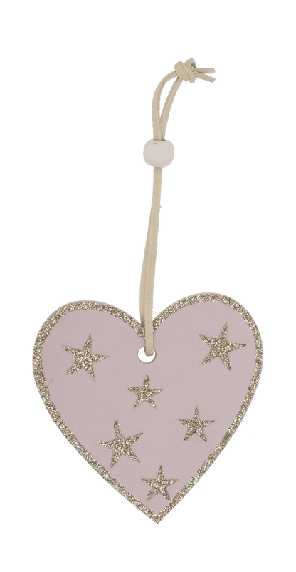 Rose colored wooden christmas hanger,