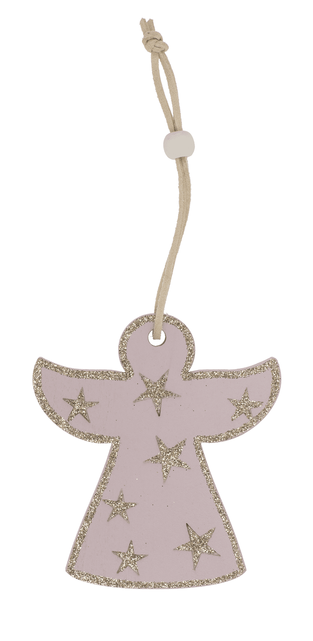 Rose colored wooden christmas hanger,