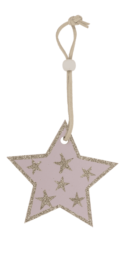 Rose colored wooden christmas hanger,