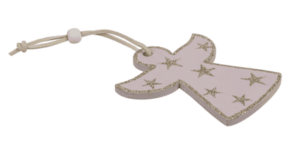 Rose colored wooden christmas hanger,