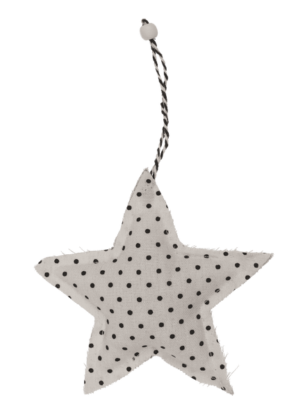 Creme coloured Fabric star & heart for hanging,