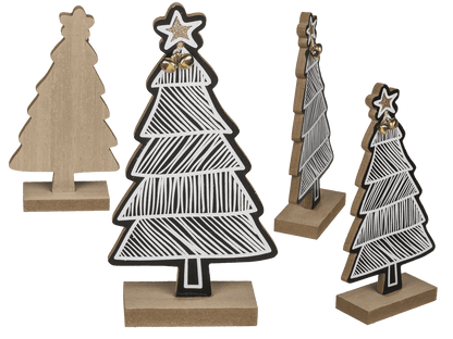 White/black colored wooden tree,