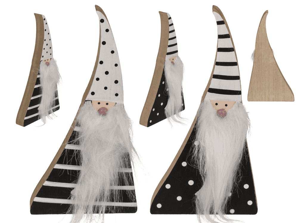 Black/White wooden christmas gnome,