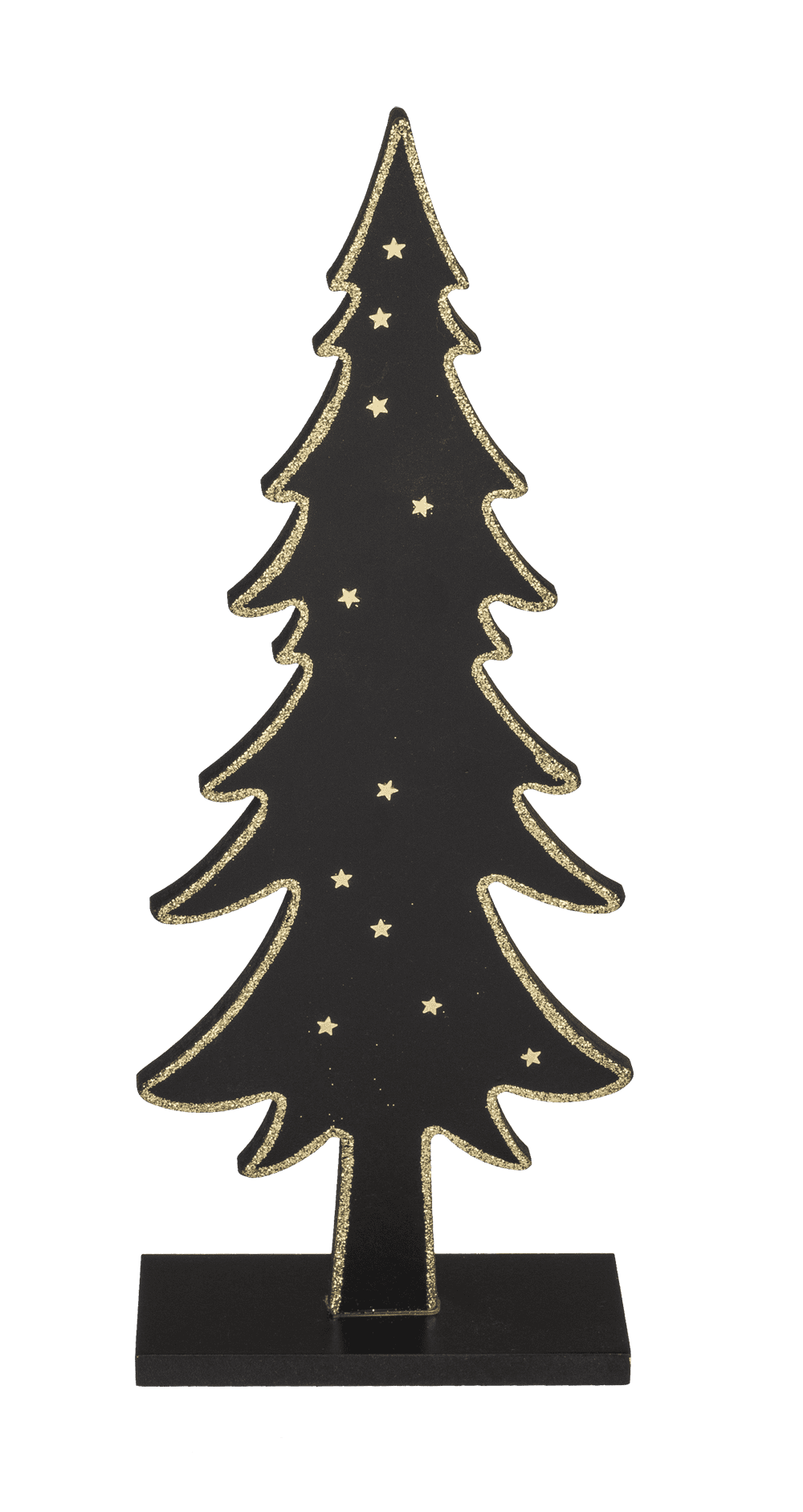 Black colored wooden tree with gold colored