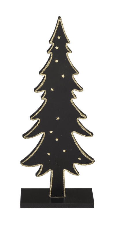 Black colored wooden tree with gold colored