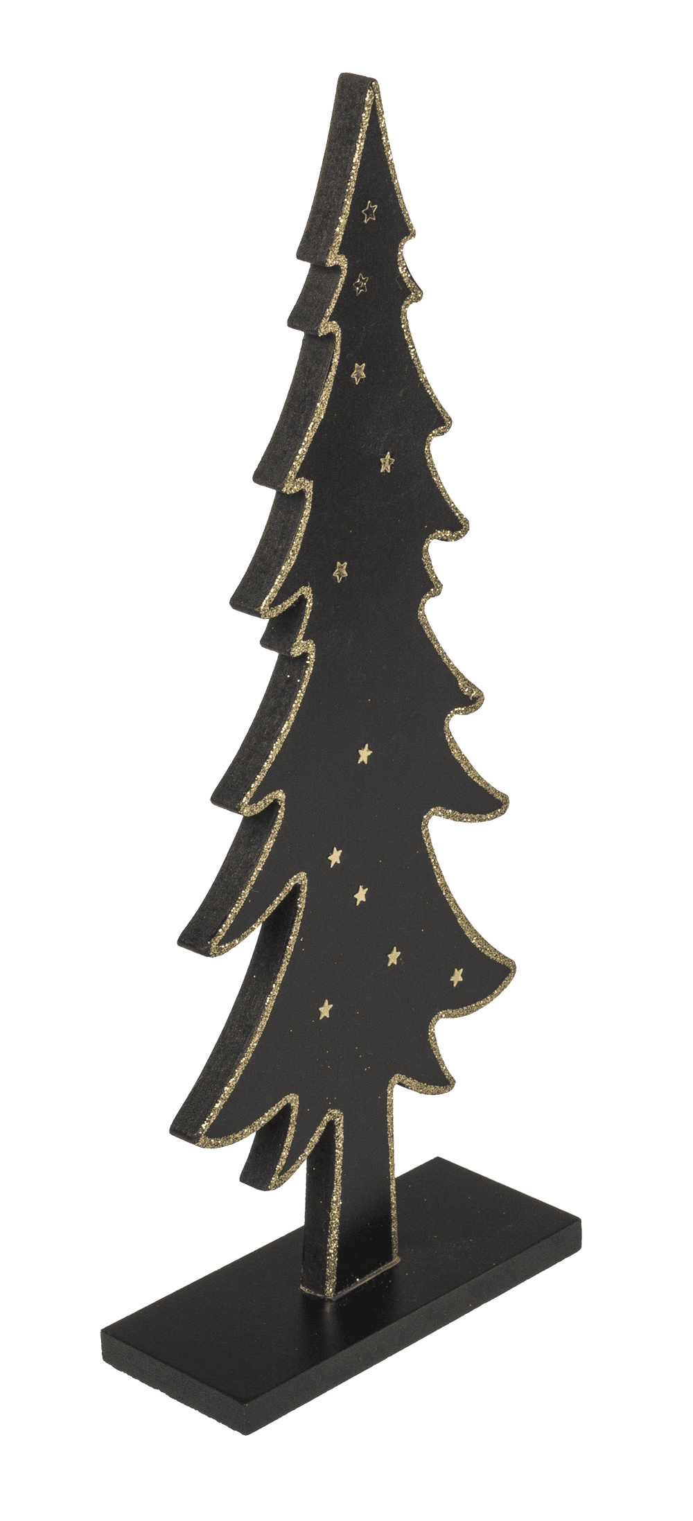 Black colored wooden tree with gold colored