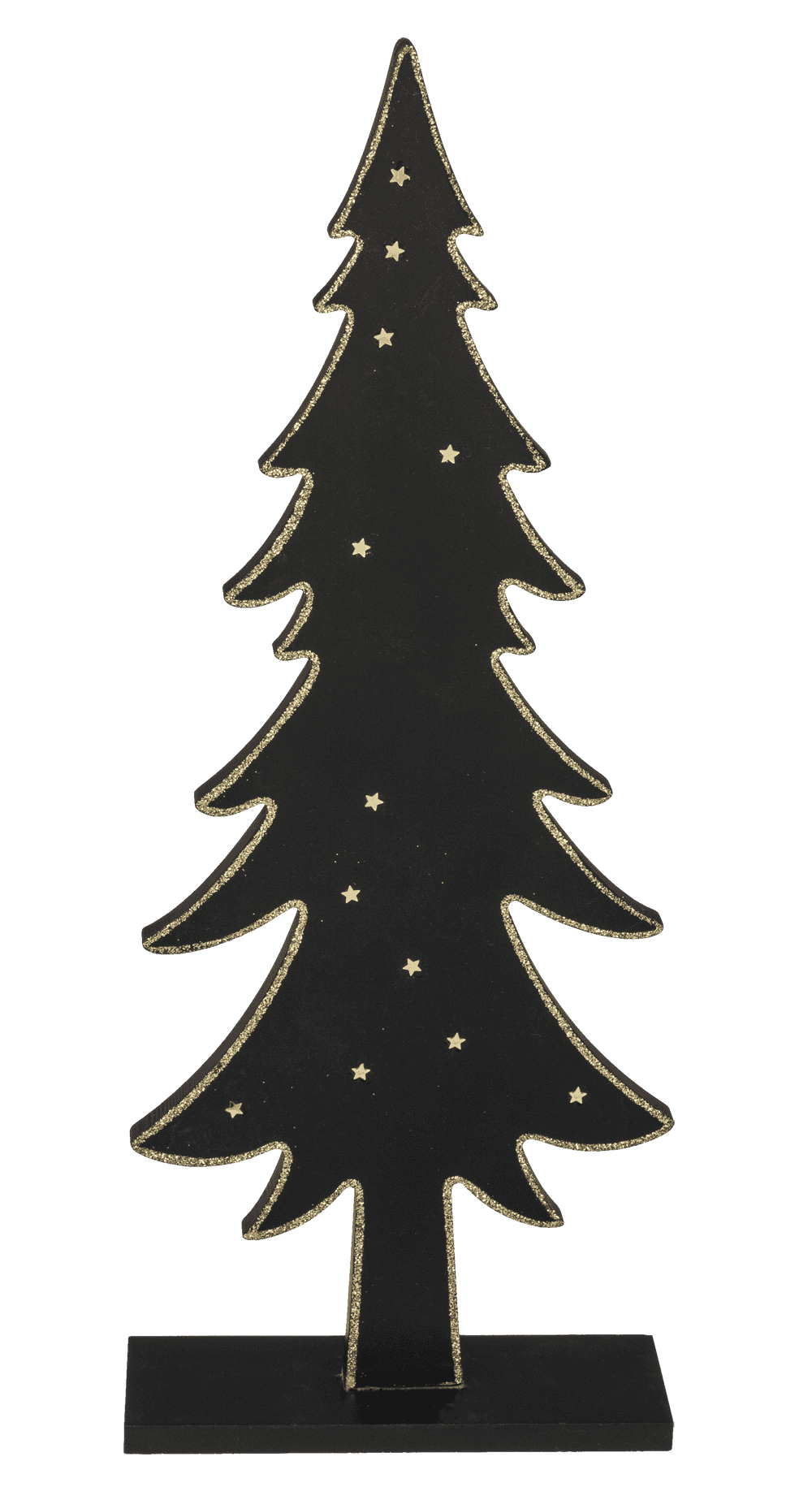 Black colored wooden tree with gold colored