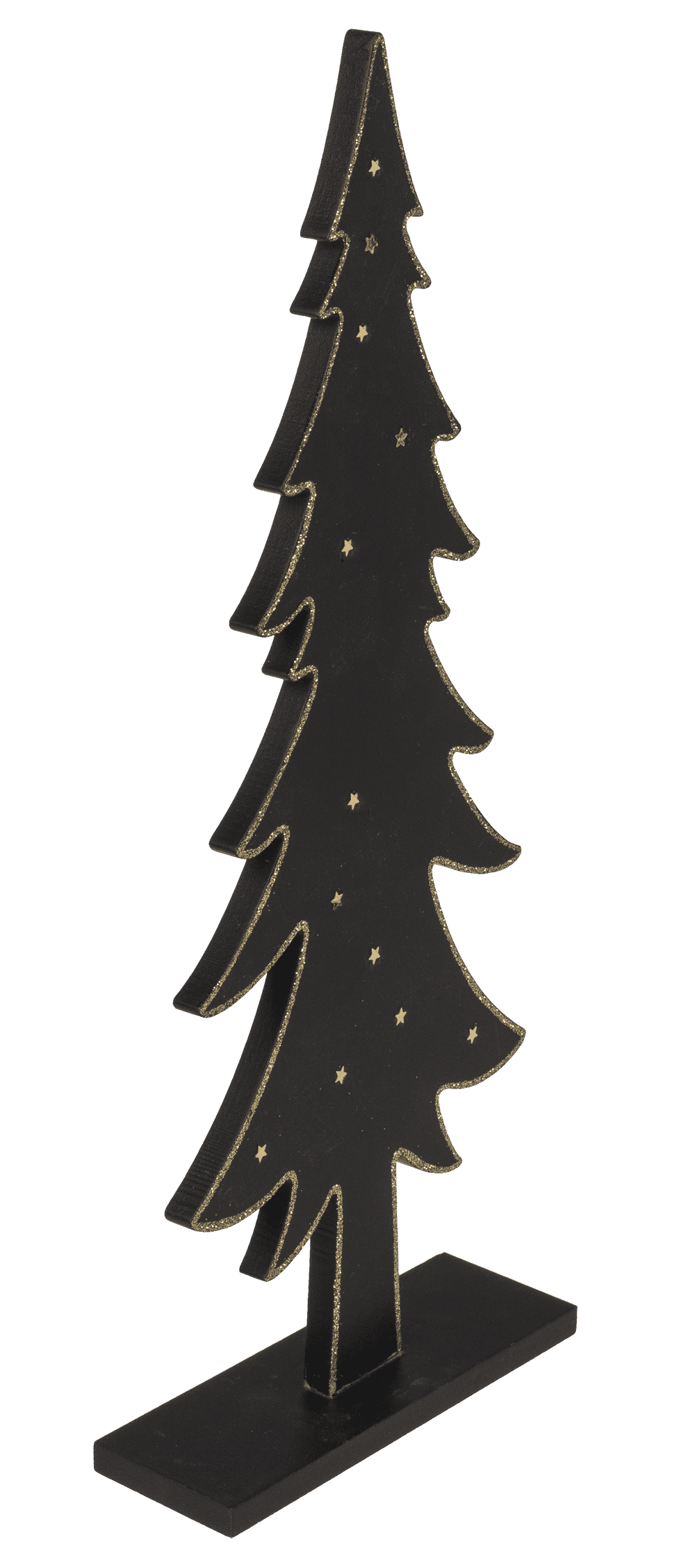 Black colored wooden tree with gold colored
