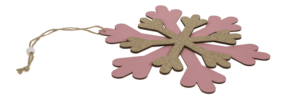 Wooden snowflake with glitter,