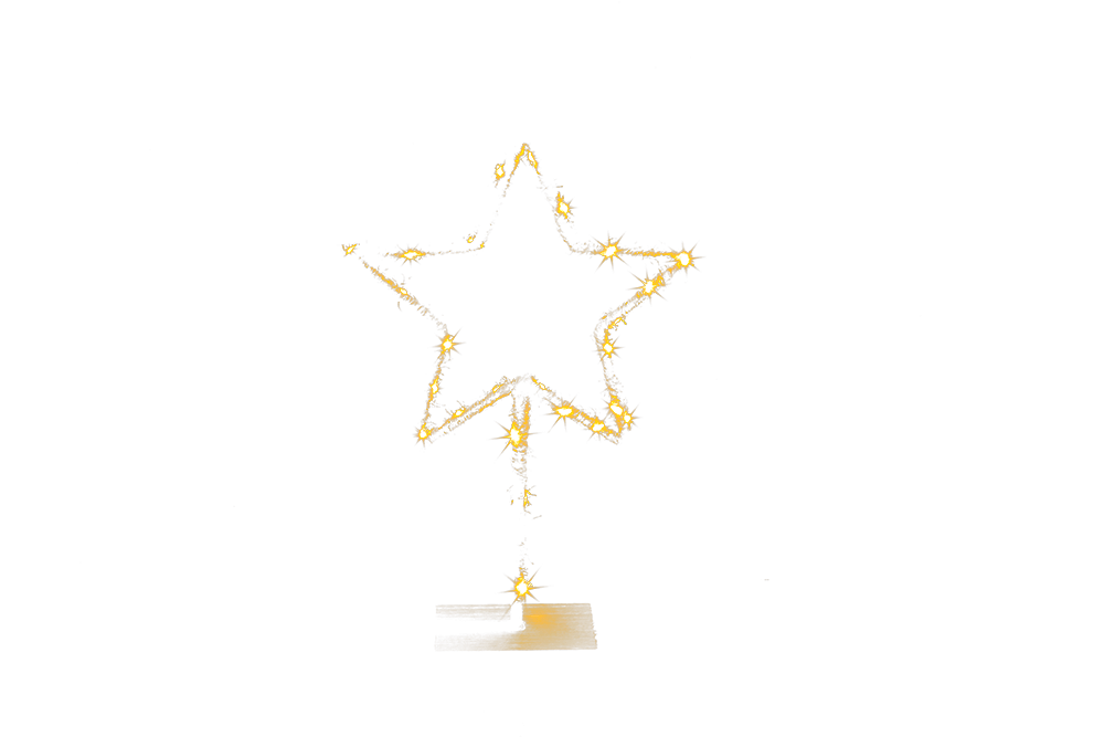 Metal-star with Jute decoration & LED,