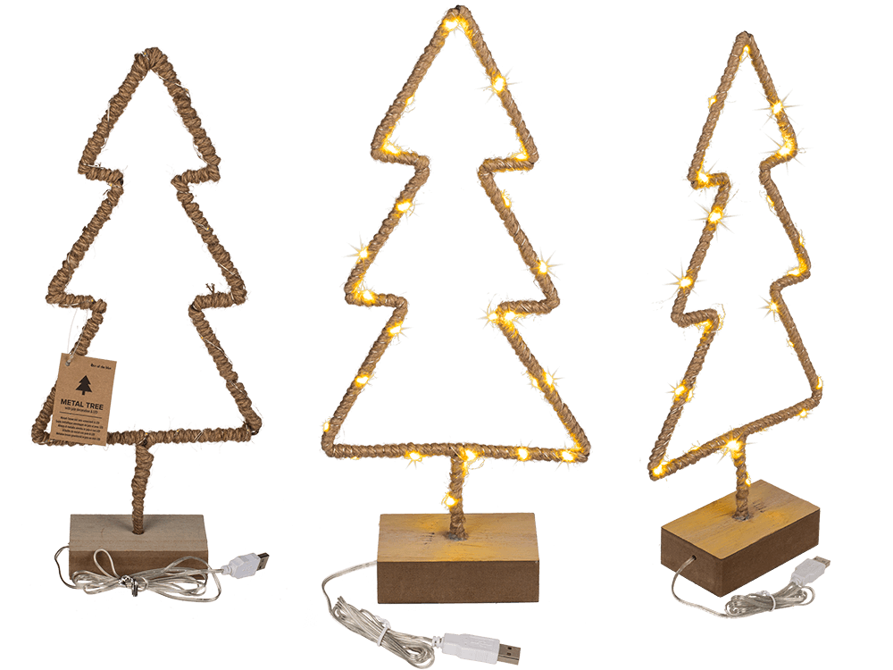 Metal tree with Jute decoration & LED