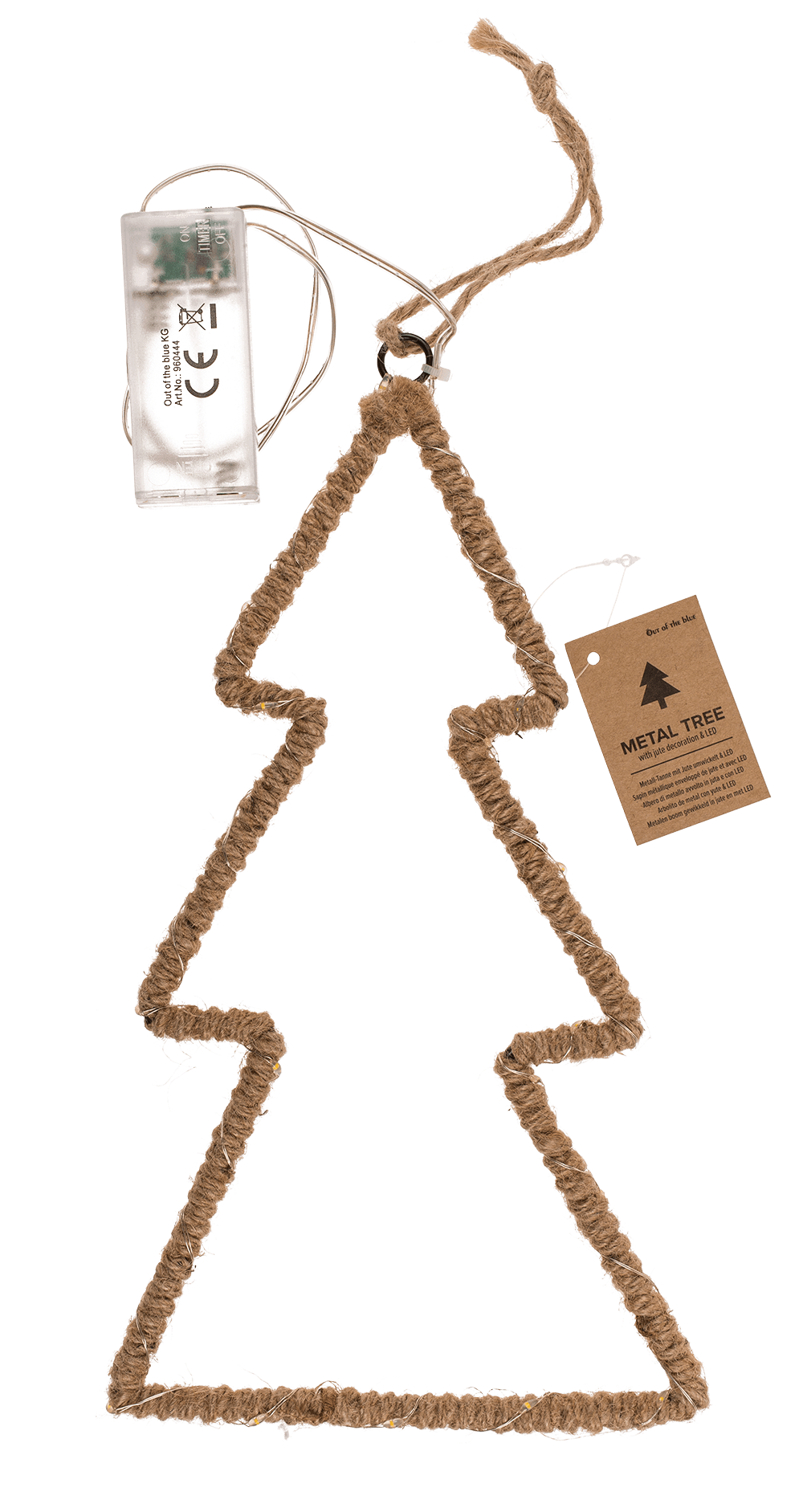 Metal tree with jute decoration & LED,