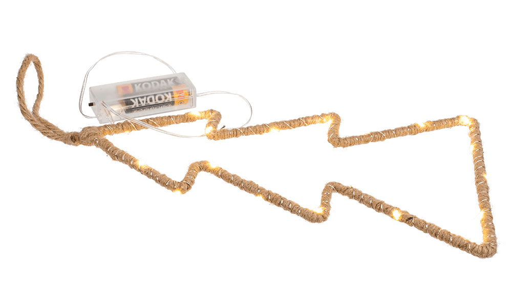 Metal tree with jute decoration & LED,