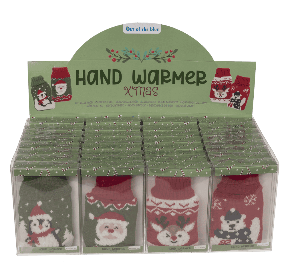 Hand warmer with knitted cover, X-MAS