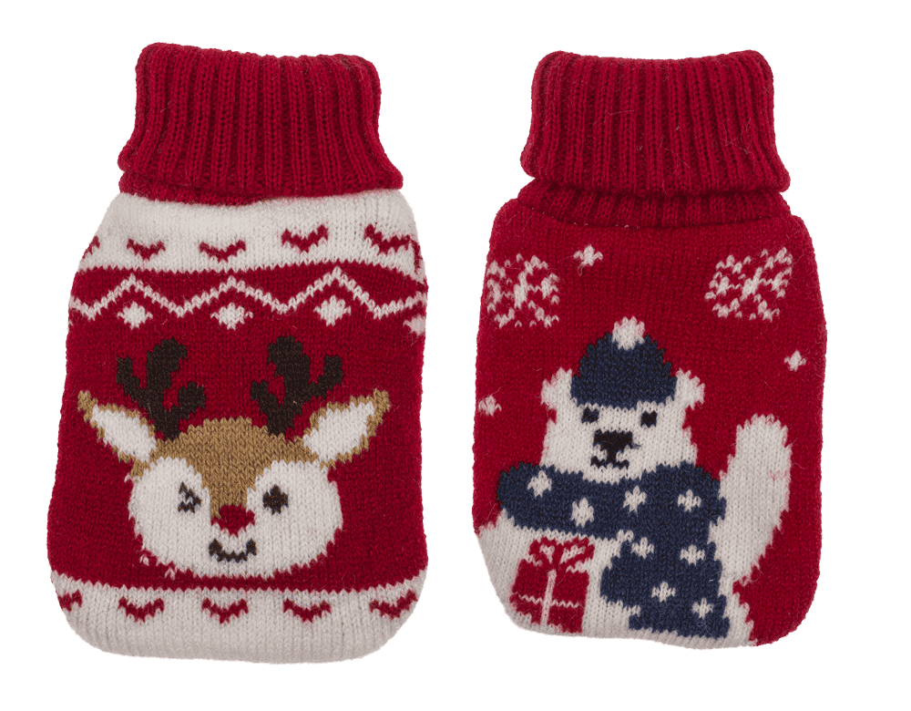 Hand warmer with knitted cover, X-MAS