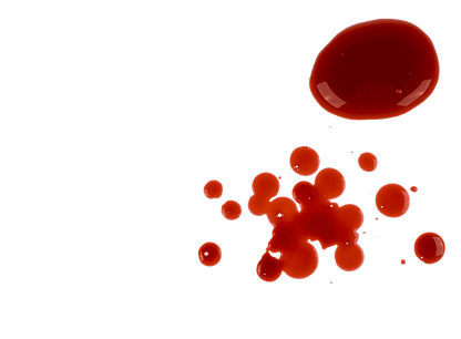 Fake blood with glow in the dark teeth,