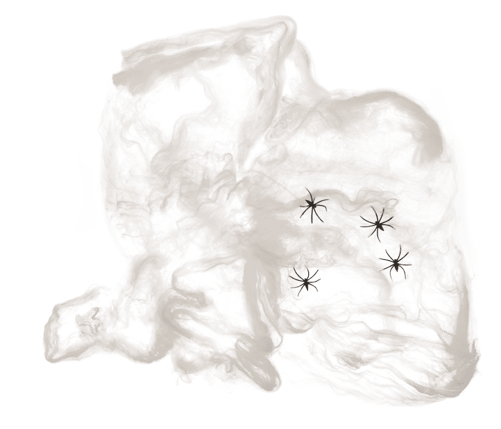 Spiderweb, Glow in the dark, incl. 4 spiders,