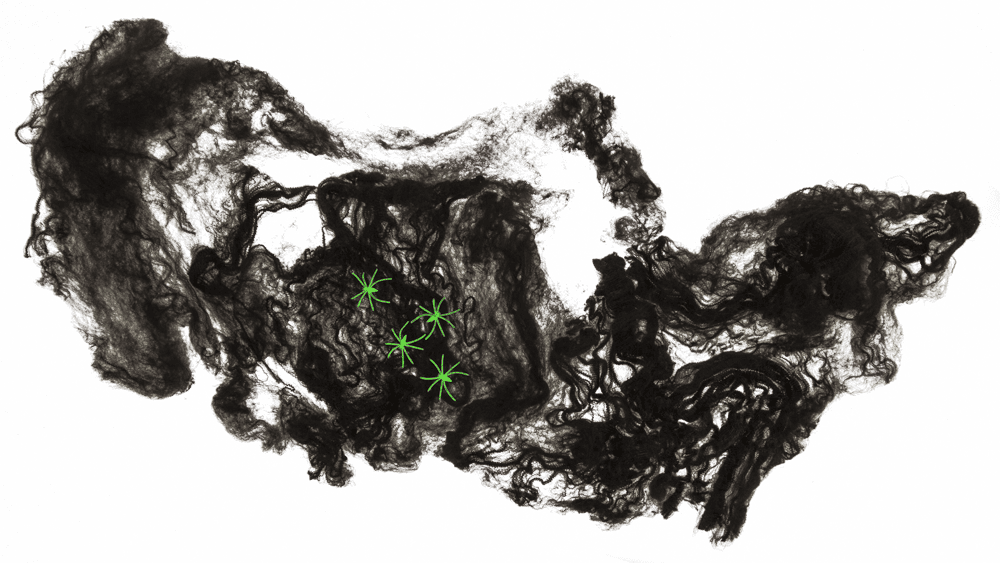 Spiderweb, incl. 4 glow in the dark spiders,