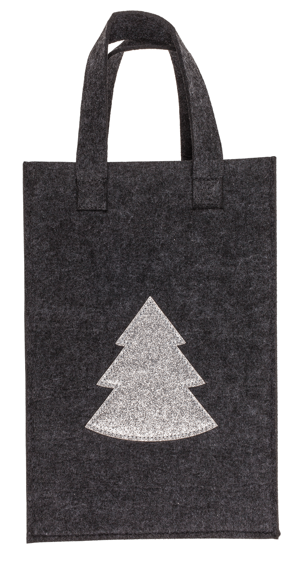 Grey gift bag, X-mas Greetings, felt material,