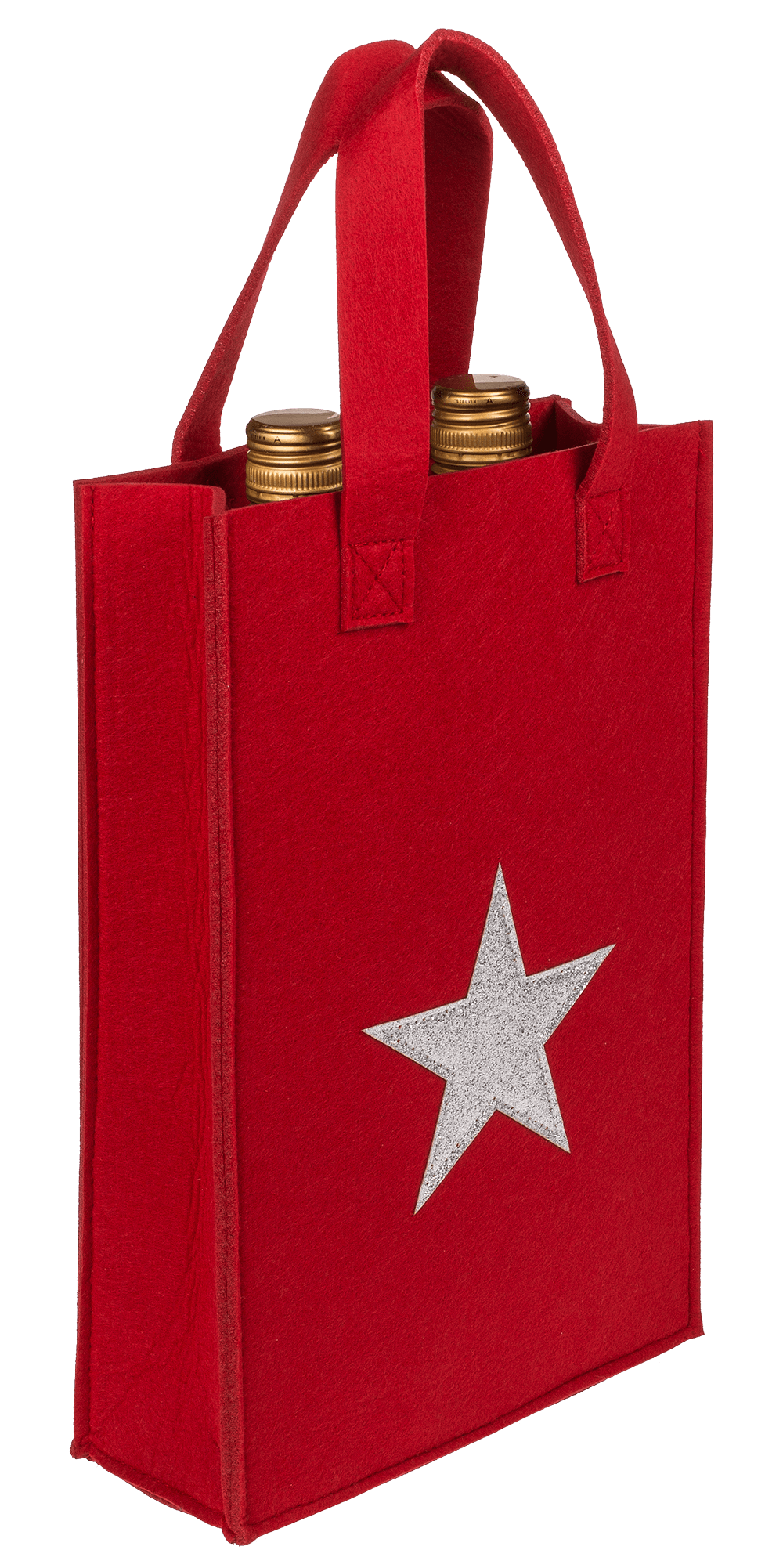 Red  gift bag, X-mas Greetings, felt material,