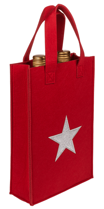 Red  gift bag, X-mas Greetings, felt material,