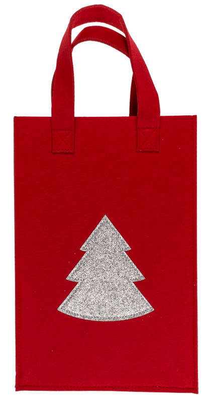 Red  gift bag, X-mas Greetings, felt material,