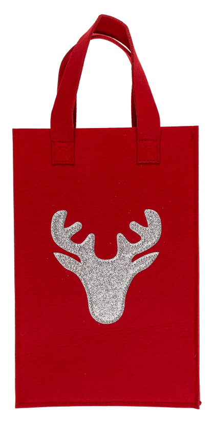 Red  gift bag, X-mas Greetings, felt material,