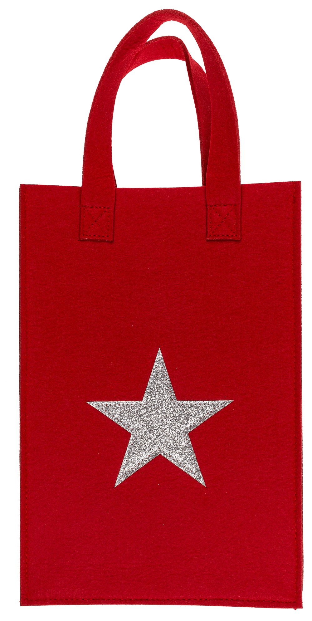 Red  gift bag, X-mas Greetings, felt material,