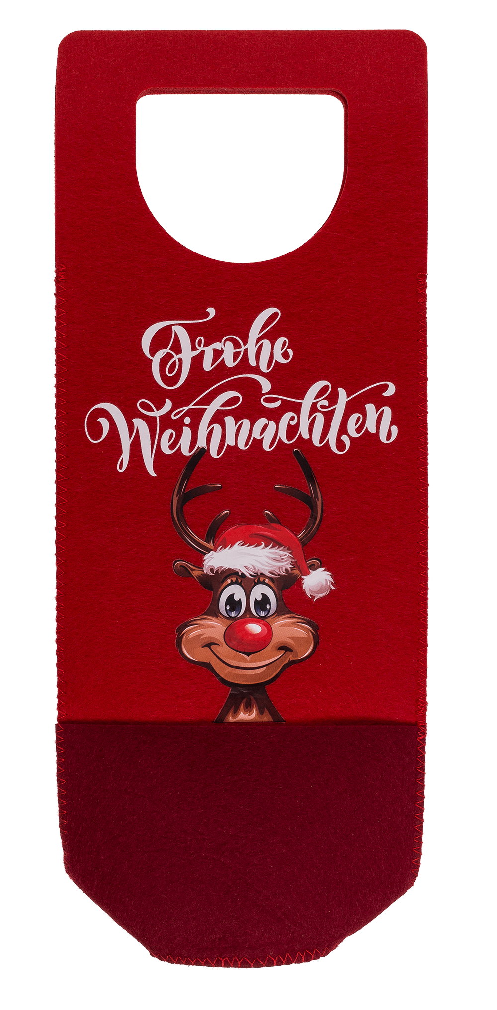 Bottle bag, Rudolph, felt material, ca. 15 x 37 cm