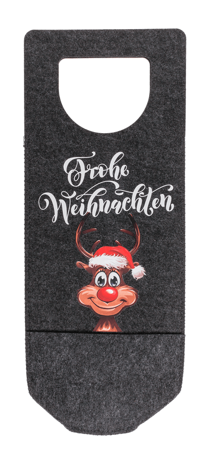 Bottle bag, Rudolph, felt material, ca. 15 x 37 cm
