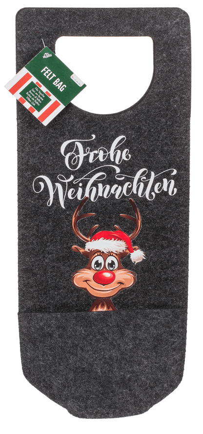 Bottle bag, Rudolph, felt material, ca. 15 x 37 cm