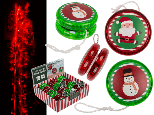 Yoyo with light, Santa & Snowman, incl. battery,
