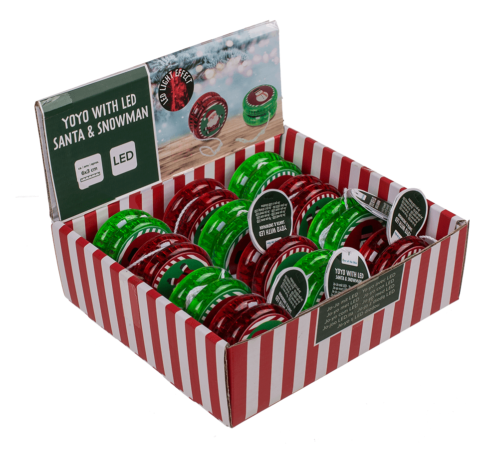 Yoyo with light, Santa & Snowman, incl. battery,