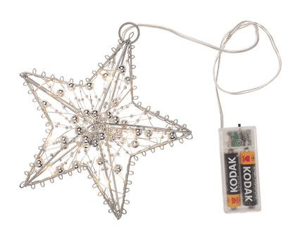 Metal Star for hanging, with 10 LED, D: ca. 15 cm,