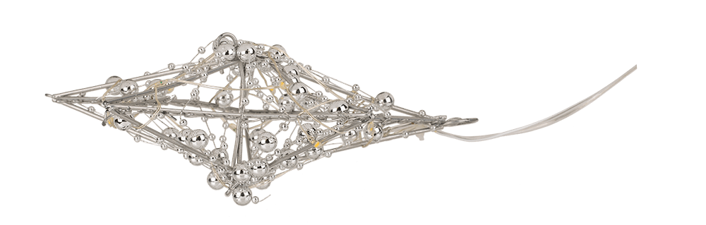 Metal Star for hanging, with 10 LED, D: ca. 15 cm,