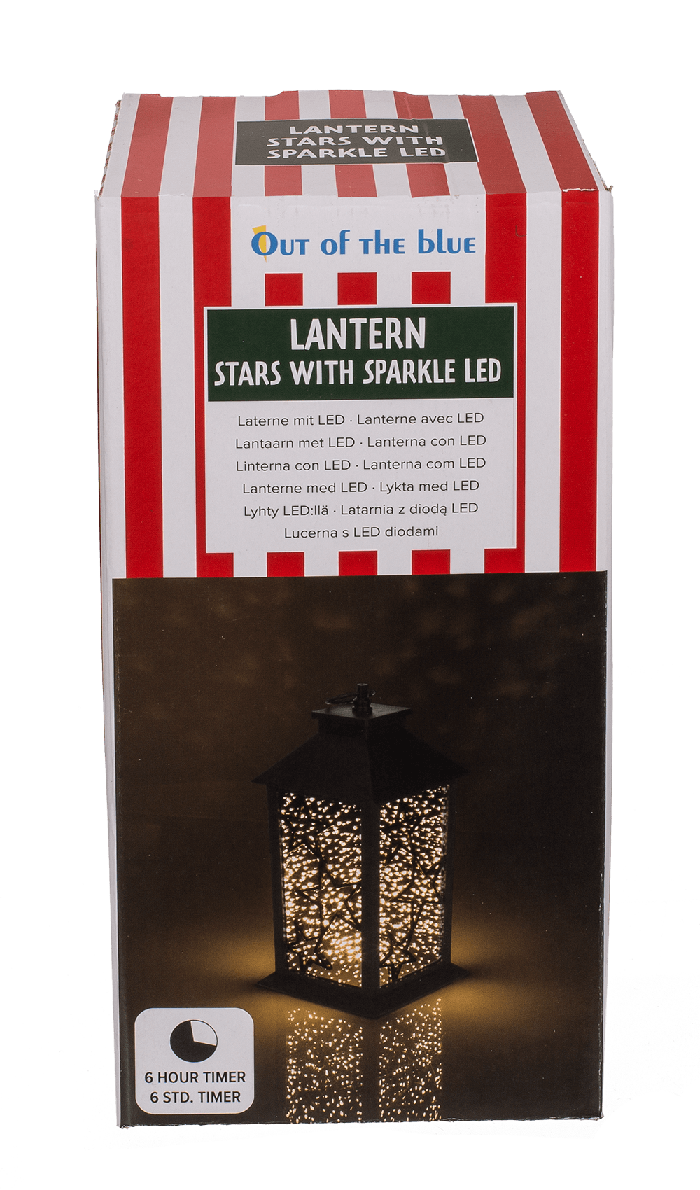 Plastic Latern, Stars, with sparkle LED