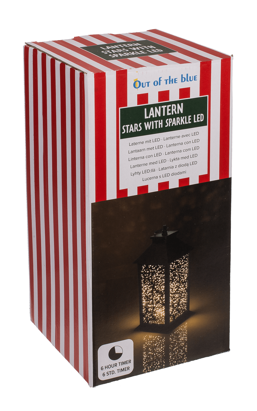 Plastic Latern, Stars, with sparkle LED