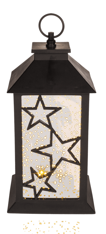 Plastic Latern, Stars, with sparkle LED