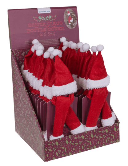 Textile Bottle Cover, Santa Claus hat & scarf,