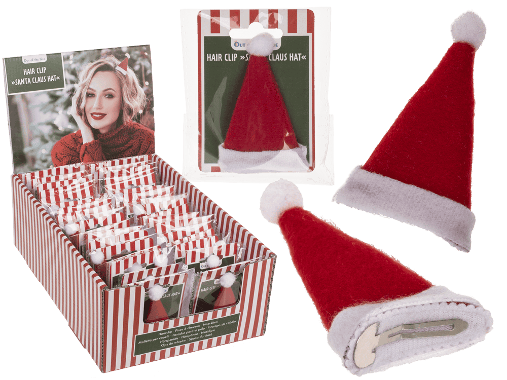 Hair clip, Santa Claus Hat,