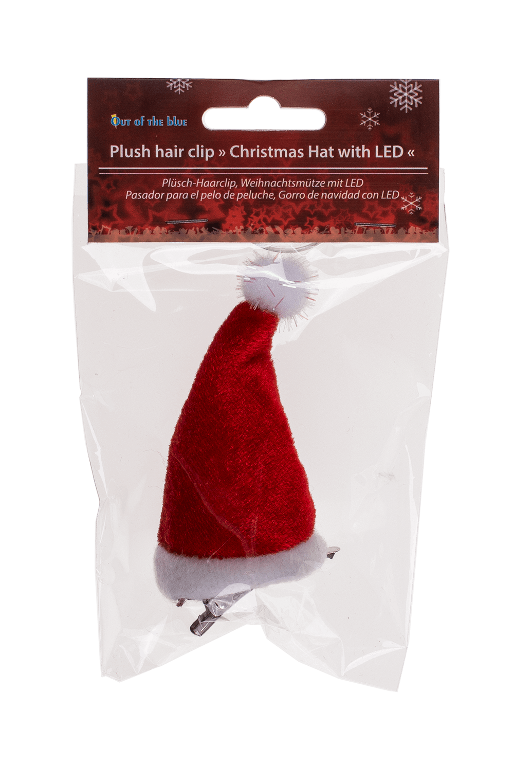 Plush hair clip, Christmas Hat with LED,