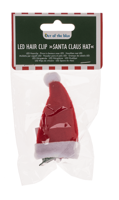 Plush hair clip, Christmas Hat with LED,