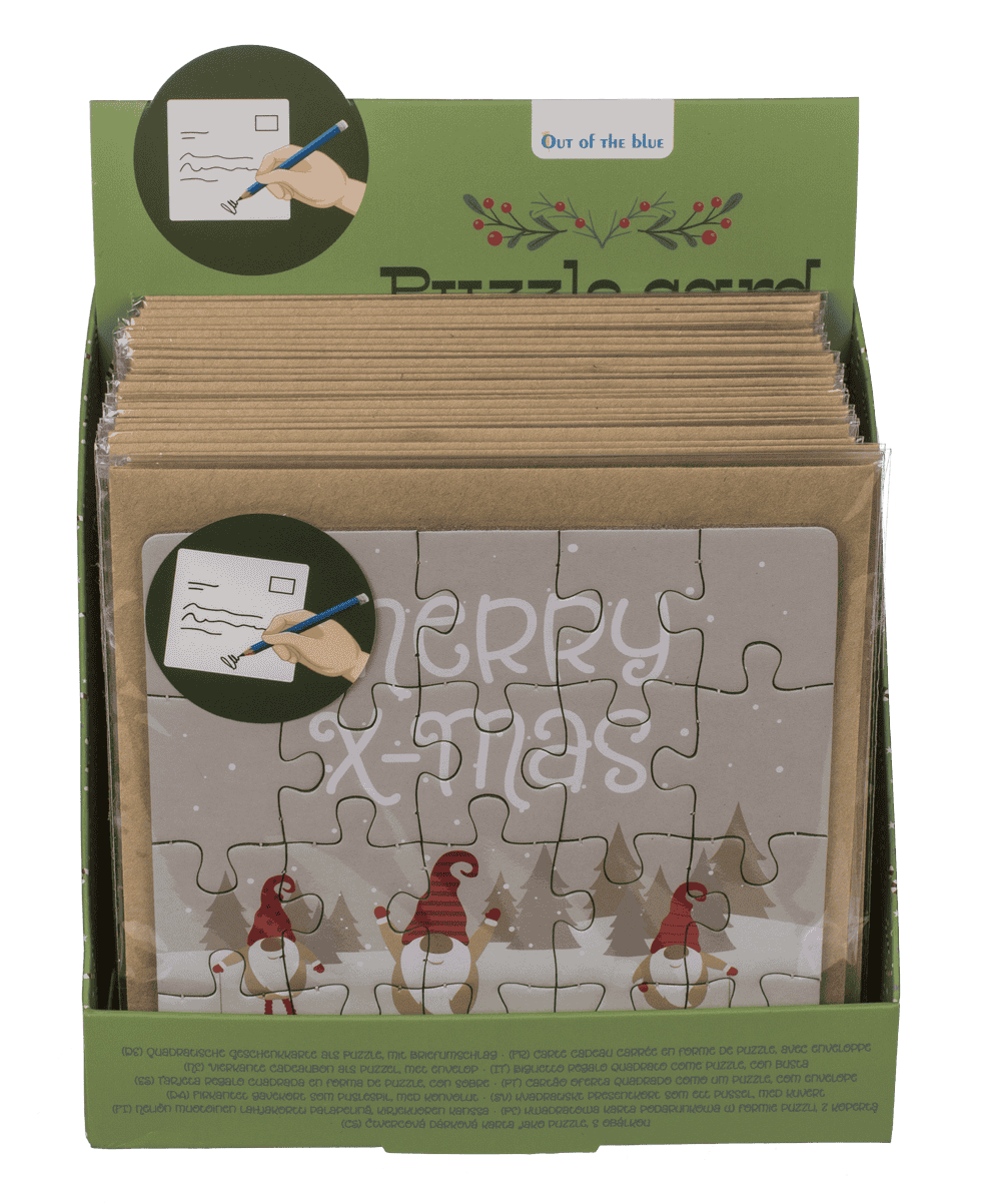 Square shape gift card, puzzle, X-Mas,
