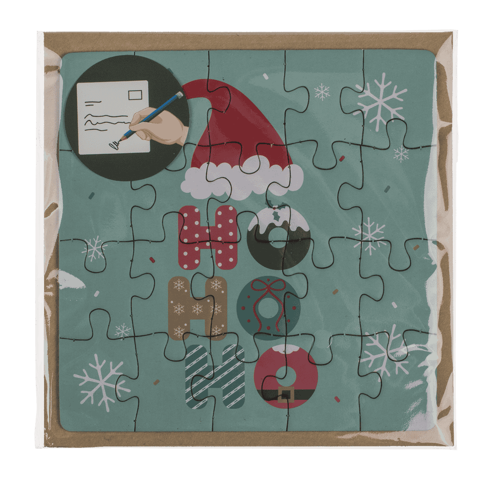 Square shape gift card, puzzle, X-Mas,