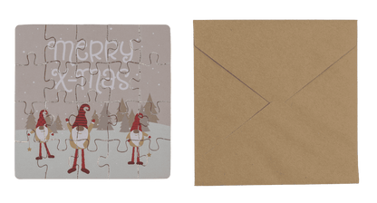 Square shape gift card, puzzle, X-Mas,
