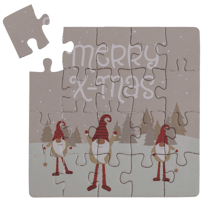 Square shape gift card, puzzle, X-Mas,