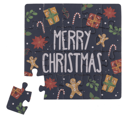 Square shape gift card, puzzle, X-Mas,