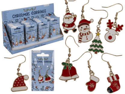 Earring, X-MAS, made of zinc alloy,